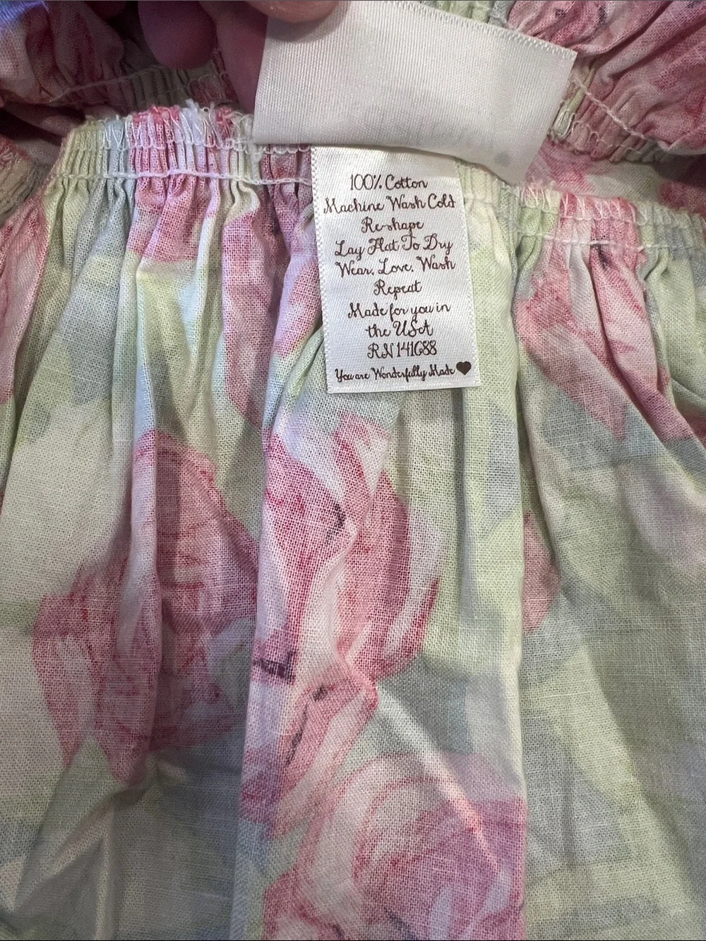 SweetHoney OG red rose print green dress 2T boutique floral Cottagecore